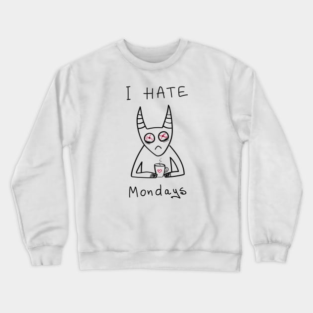 I hate Mondays - white ($ for SilverCord-VR) Crewneck Sweatshirt by droganaida